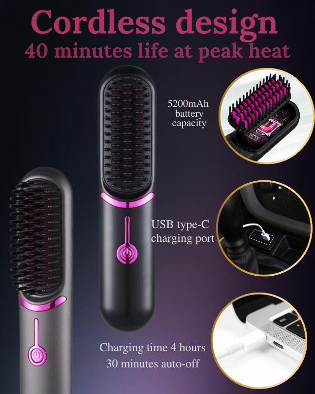 Portable Hair Straightening Brush